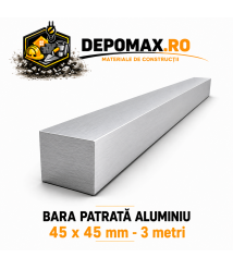 Bara patrata aluminiu 45 x 45 mm, 3 metri, EN AW-6082